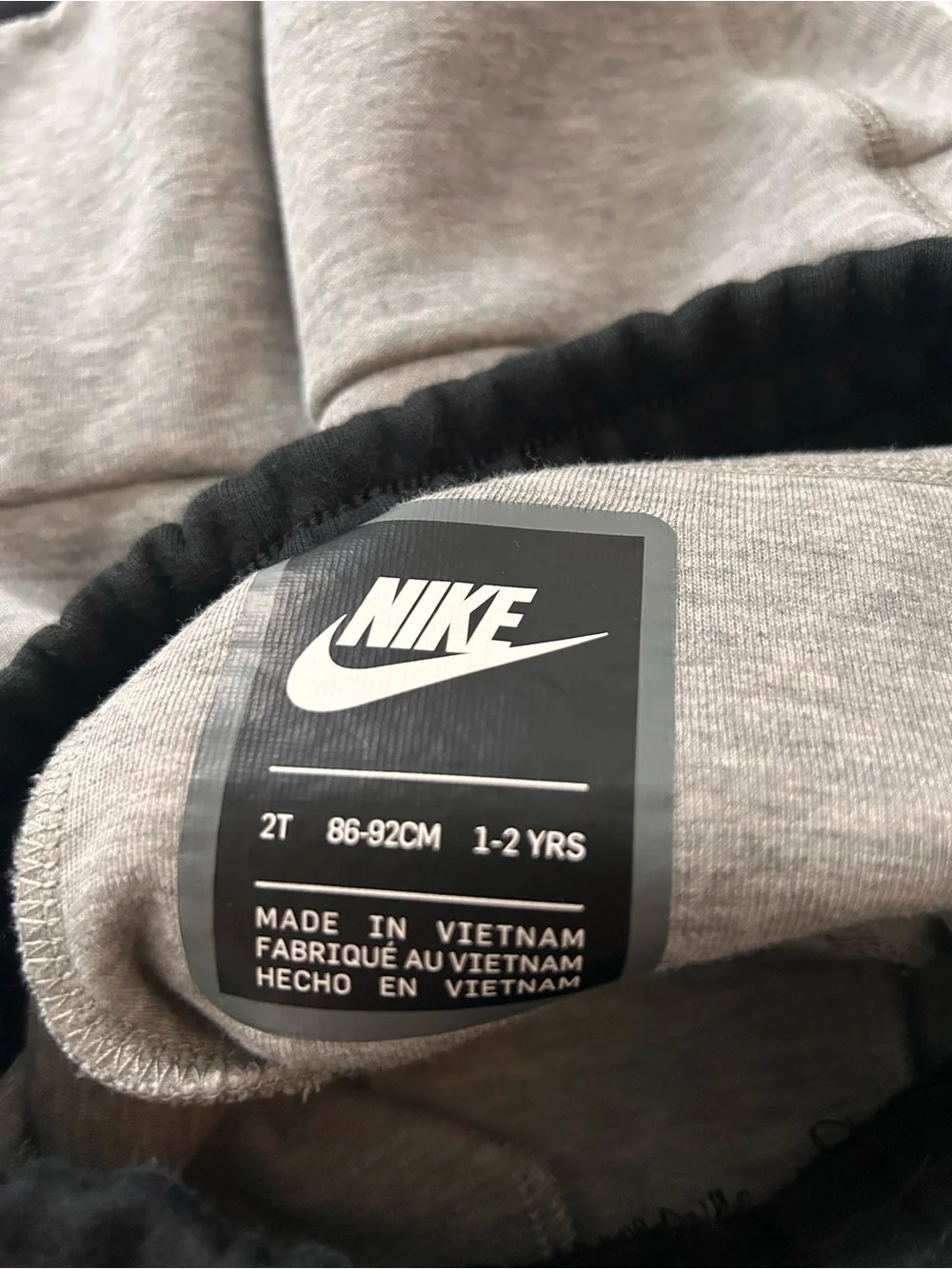 Nike Kids Gray and Black Fleece Joggers Size 2T